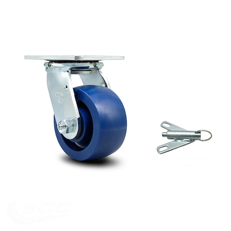 Service Caster 4 Inch Solid Polyurethane Swivel Caster with Ball Bearing and Swivel Lock SCC SCC-30CS420-SPUB-BSL